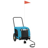 Vidaxl hondenfietstrailer oxford stof en ijzer blauw en zwart - afbeelding 2