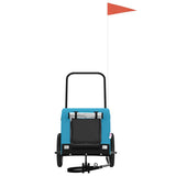 Vidaxl hondenfietstrailer oxford stof en ijzer blauw en zwart - afbeelding 3