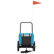 Vidaxl hondenfietstrailer oxford stof en ijzer blauw en zwart - afbeelding 3