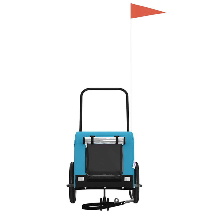 Vidaxl hondenfietstrailer oxford stof en ijzer blauw en zwart