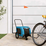 Vidaxl hondenfietstrailer oxford stof en ijzer blauw en zwart - afbeelding 1