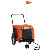 Vidaxl hondenfietstrailer oxford stof en ijzer oranje en zwart - afbeelding 2