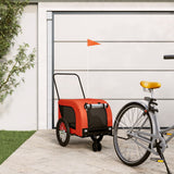 Vidaxl hondenfietstrailer oxford stof en ijzer oranje en zwart - afbeelding 1
