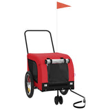 Vidaxl hondenfietstrailer oxford stof en ijzer rood en zwart - afbeelding 2