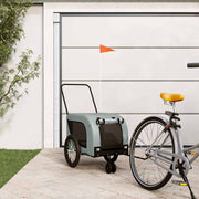 Vidaxl hondenfietstrailer oxford stof en ijzer grijs en zwart - afbeelding 1