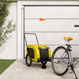 Vidaxl hondenfietstrailer oxford stof en ijzer geel en zwart - afbeelding 1