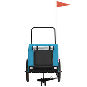 Vidaxl hondenfietstrailer oxford stof en ijzer blauw en zwart - afbeelding 3