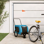 Vidaxl hondenfietstrailer oxford stof en ijzer blauw en zwart - afbeelding 1