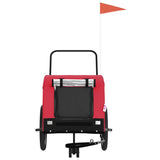 Vidaxl hondenfietstrailer oxford stof en ijzer rood en zwart - afbeelding 3