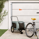 Vidaxl hondenfietstrailer oxford stof en ijzer grijs en zwart - afbeelding 1