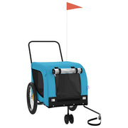 Vidaxl hondenfietstrailer oxford stof en ijzer blauw en zwart - afbeelding 2