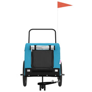 Vidaxl hondenfietstrailer oxford stof en ijzer blauw en zwart - afbeelding 3