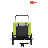 Vidaxl hondenfietstrailer oxford stof en ijzer groen en zwart - afbeelding 3
