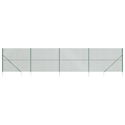 Vidaxl gaashek met grondankers 1,4x10 m groen
