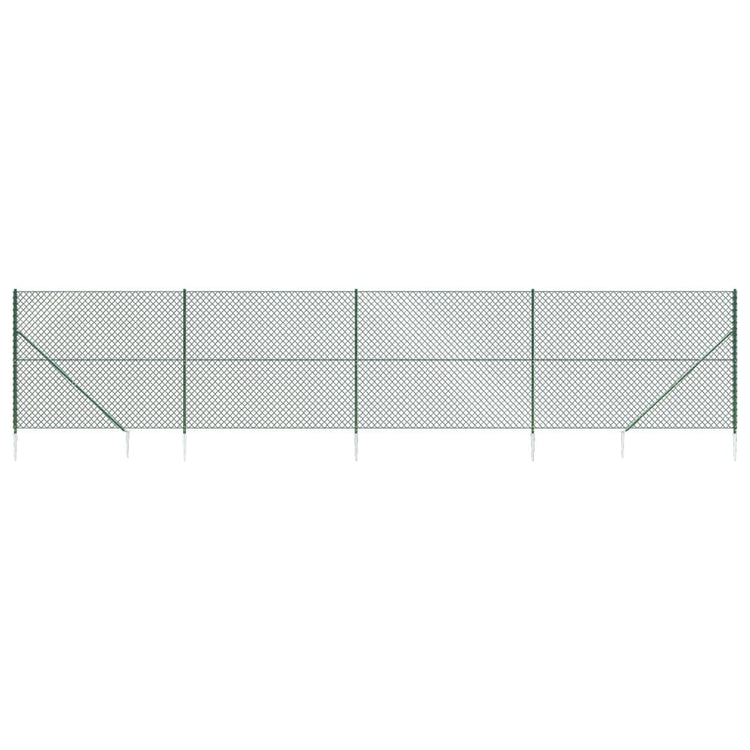 Vidaxl gaashek met grondankers 1,4x10 m groen