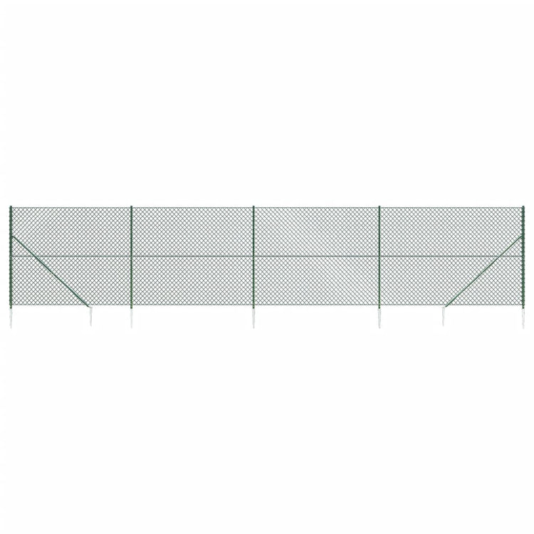 Vidaxl gaashek met grondankers 1,6x10 m groen
