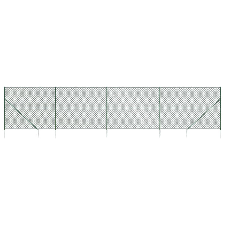 Vidaxl gaashek met grondankers 2x10 m groen