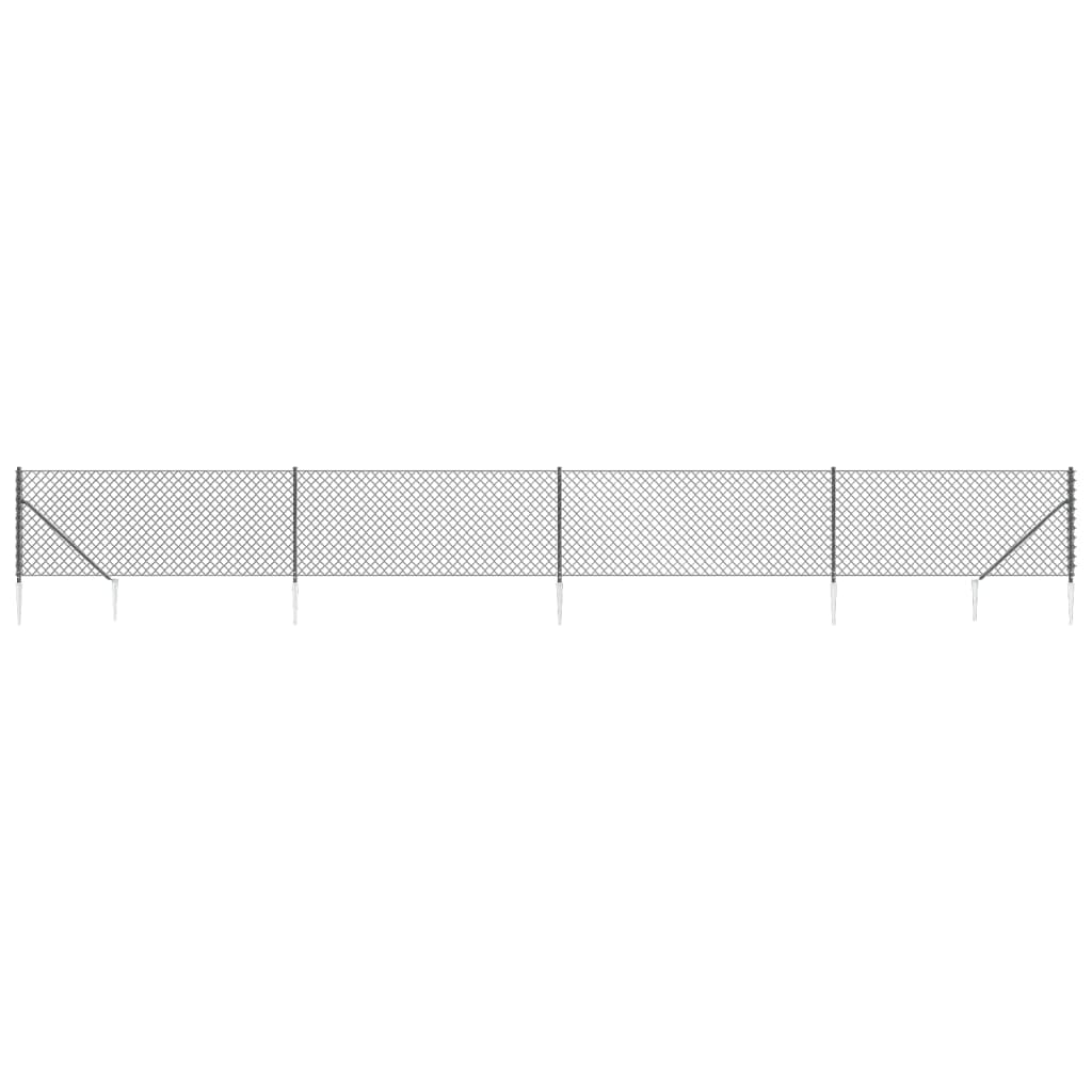 VidaXL Gaashek met grondankers 0,8x10 m antracietkleurig