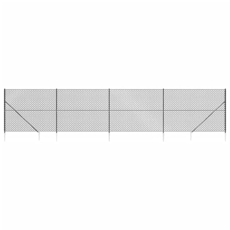 Vidaxl gaashek met grondankers 1,4x10 m antracietkleurig