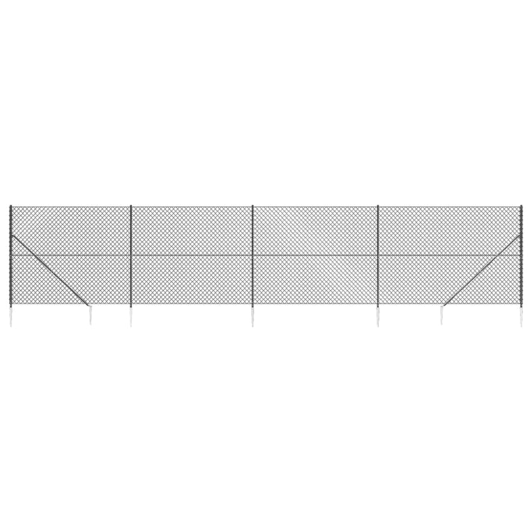 Vidaxl gaashek met grondankers 1,6x10 m antracietkleurig