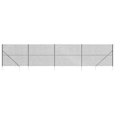 Vidaxl gaashek met grondankers 1,8x10 m antracietkleurig