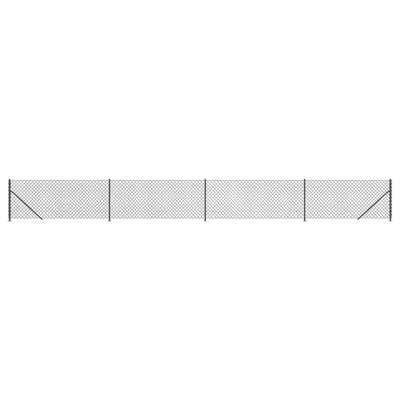 Vidaxl gaashek met flens 0,8x10 m antracietkleurig