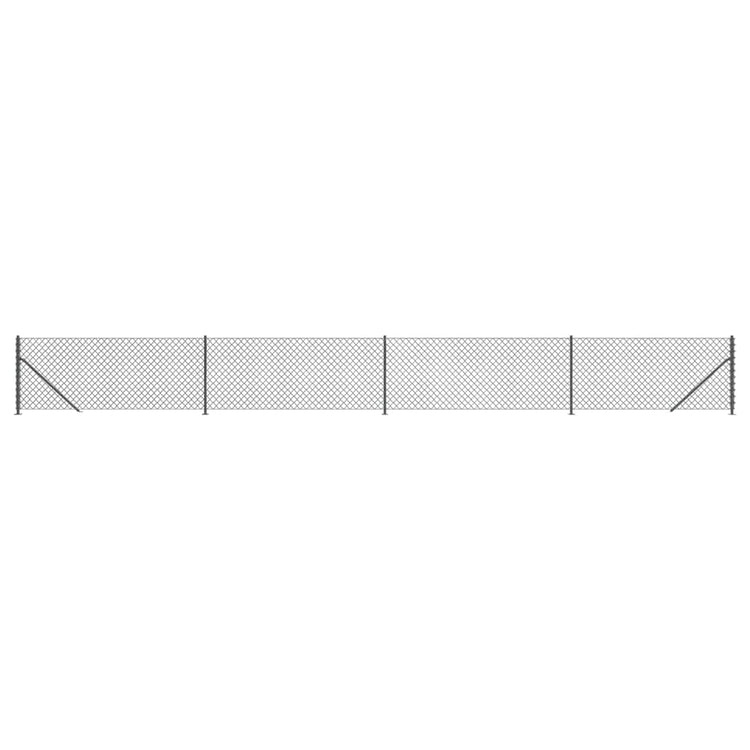 Vidaxl gaashek met flens 0,8x10 m antracietkleurig