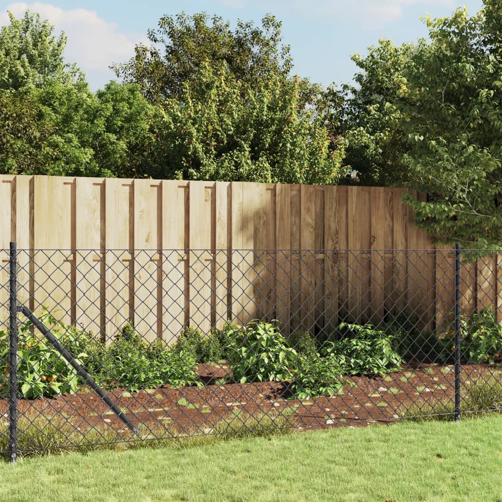 Vidaxl gaashek met flens 1x25 m antracietkleurig