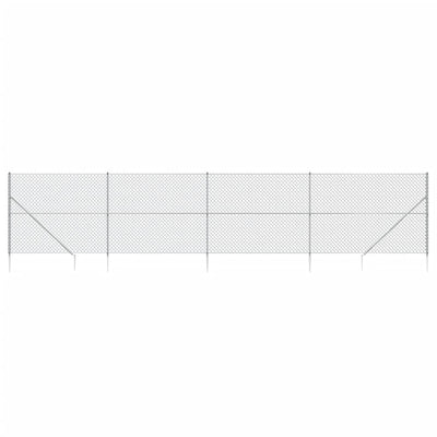 Vidaxl gaashek met grondankers 1,6x10 m zilverkleurig
