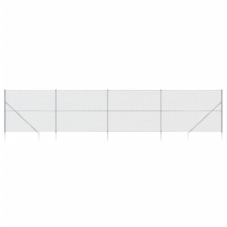 Vidaxl gaashek met grondankers 1,6x10 m zilverkleurig