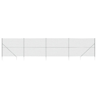 VidaXL Gaashek met grondankers 2,2x10 m zilverkleurig