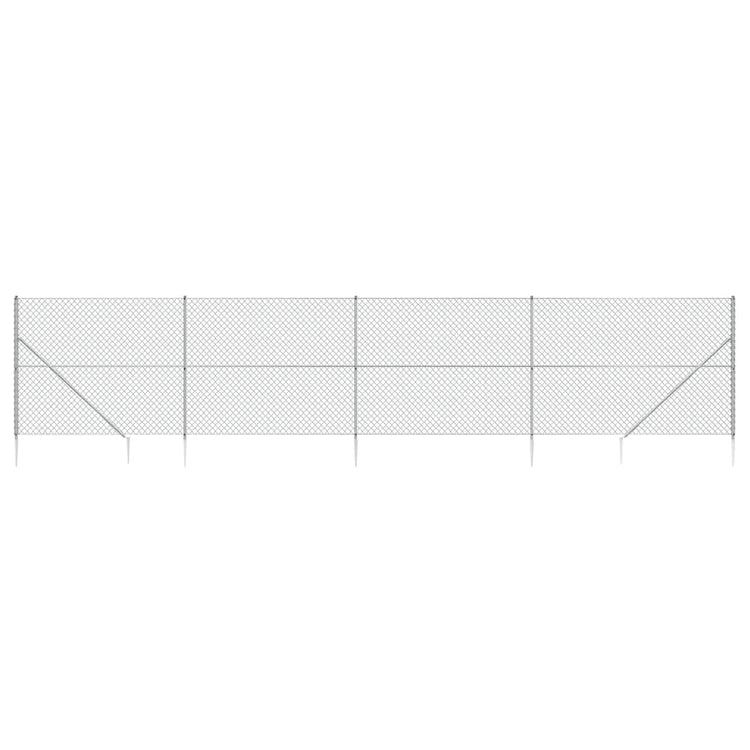 VidaXL Gaashek met grondankers 2,2x10 m zilverkleurig