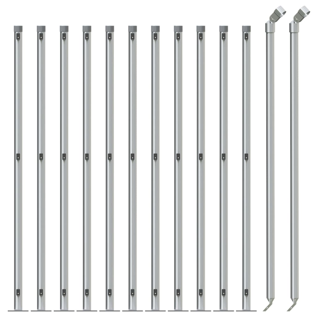 Vidaxl gaashek met flens 1x25 m zilverkleurig