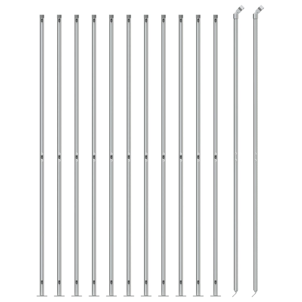 VidaXL Gaashek met flens 2x25 m zilverkleurig