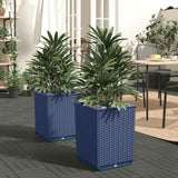 Vidaxl plantenbakken 2 st 30x30x37 cm polypropeen blauwgrijs - afbeelding 1