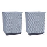 Vidaxl plantenbakken 2 st 30x30x37 cm polypropeen lichtgrijs - afbeelding 2