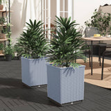 Vidaxl plantenbakken 2 st 30x30x37 cm polypropeen lichtgrijs - afbeelding 1