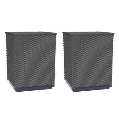 Vidaxl plantenbakken 2 st 30x30x37 cm polypropeen zwart