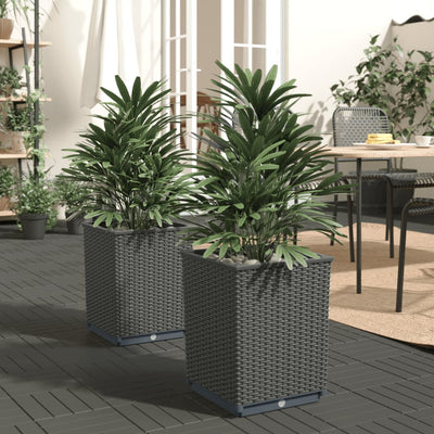 Vidaxl plantenbakken 2 st 30x30x37 cm polypropeen zwart
