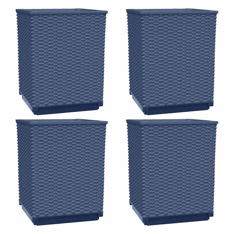 Vidaxl plantenbakken 4 st 30x30x37 cm polypropeen blauwgrijs
