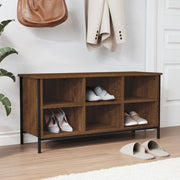 Vidaxl schoenenkast 100x35x50 cm bewerkt hout bruin eikenkleur - afbeelding 1