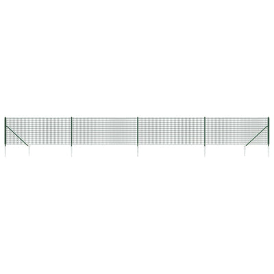 Vidaxl draadgaashek met grondankers 0,8x10 m groen