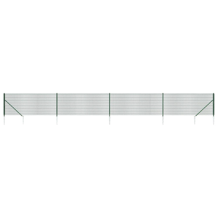 Vidaxl draadgaashek met grondankers 0,8x10 m groen