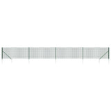 Vidaxl draadgaashek met grondankers 1,1x10 m groen - afbeelding 2