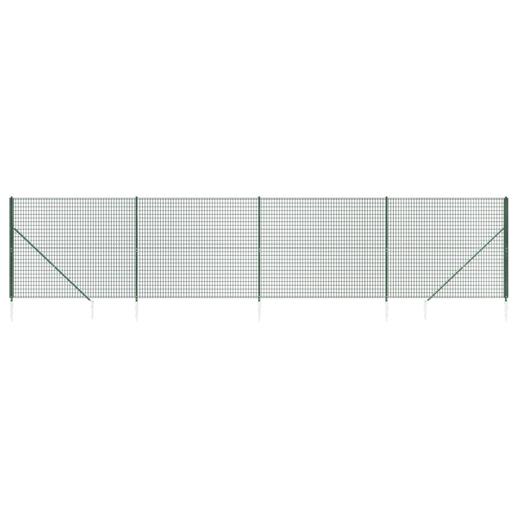 Vidaxl draadgaashek met grondankers 1,4x10 m groen