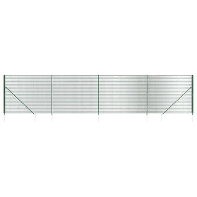 Vidaxl draadgaashek met grondankers 1,4x10 m groen