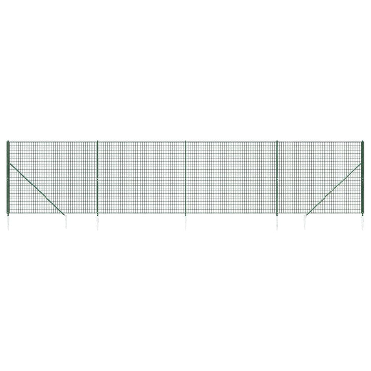 Vidaxl draadgaashek met grondankers 1,4x10 m groen