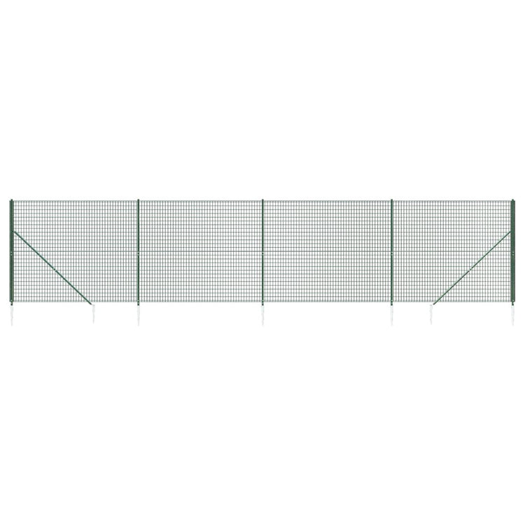 Vidaxl draadgaashek met grondankers 1,6x10 m groen