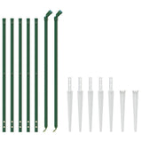 Vidaxl draadgaashek met grondankers 1,1x10 m groen - afbeelding 3