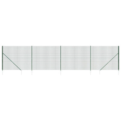 Vidaxl draadgaashek met grondankers 1,4x10 m groen